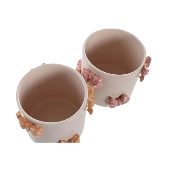 Kaspó lábbal, masnikkal 16x16x14 cm 2 féle