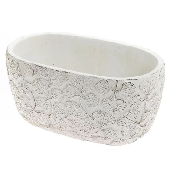 Kaspó ovális levél mintával 20,3x11,3x9,8 cm