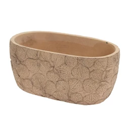Kaspó ovális levél mintával 23x12,8x10,8 cm