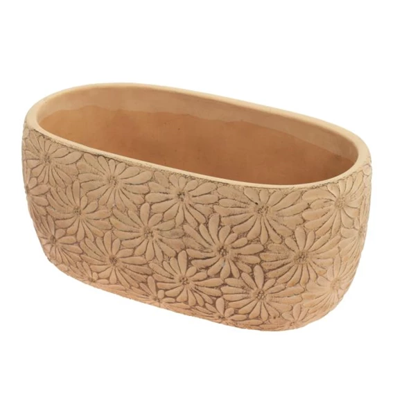 Kaspó ovális margaréta mintával 22,8x12,5x11 cm