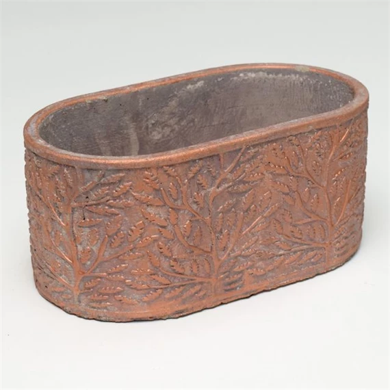 Kaspó ovális növény mintával 20x11x8,8 cm