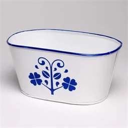 Kaspó ovális virág mintával 8,5x18,5x12,5 cm
