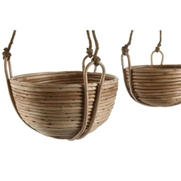 Kaspó szett akasztós, kötéllel 31x31x23 cm S/3