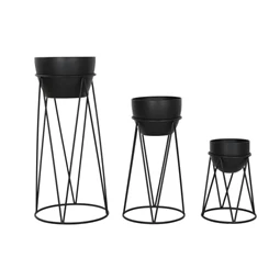 Kaspó szett állvánnyal 38x38x80 cm S/3