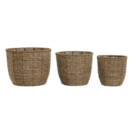 Kaspó szett fonott 31x31x24 cm S/3