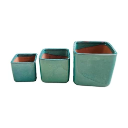 Kaspó szett szögletes kül-, beltéri, fagyálló 23x22, 18x17, 15x15 cm S/3