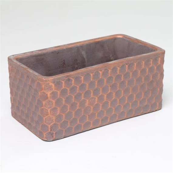 Kaspó szögletes méhsejt mintával 20x11x8,8 cm