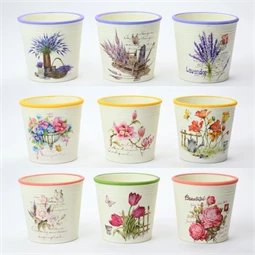 Kaspó virágmintás 12x12x11 cm 9féle