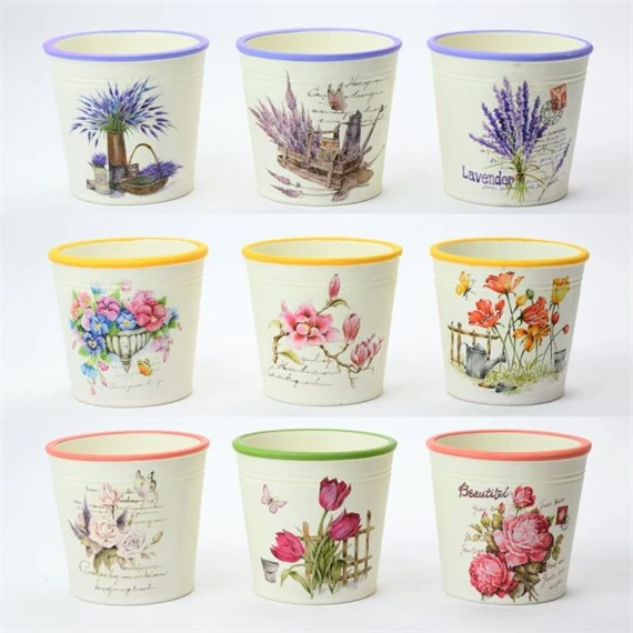 Kaspó virágmintás 12x12x11 cm 9féle