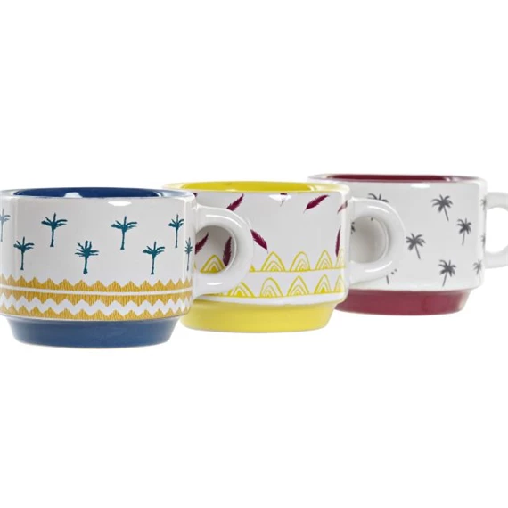 Kávés készlet afrikai mintás 24x12x7 cm 90 ml S/6