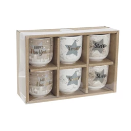 Kávés szett 21x14x7 cm S/6 130 ml