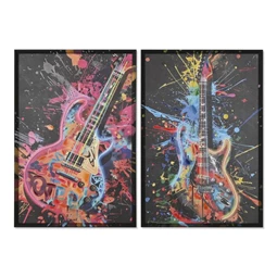 Kép keretes, LED-es gitár 63x3,7x93 cm 2 féle