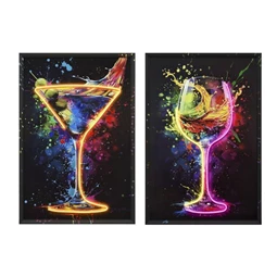 Kép keretes, LED-es koktél 63x3,7x93 cm 2 féle