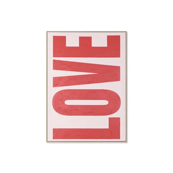 Kép keretes, Love, kézzel festett 103x4,5x143 cm