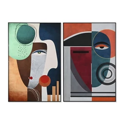 Kép keretes, absztrakt arcos 80x3,5x120 cm 2 féle