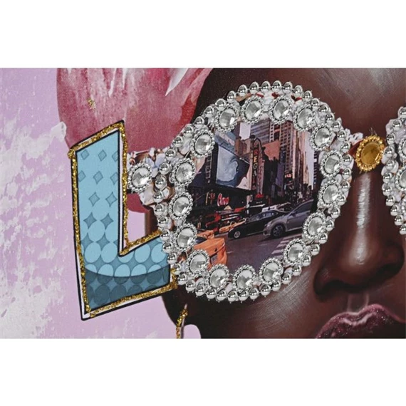 Kép keretes, afrikai nő 102x4,5x102 cm 2 féle