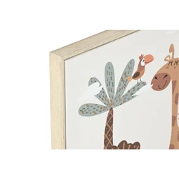 Kép keretes, dzsungel állatok 35x2,6x35 cm 2 féle