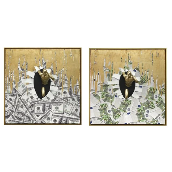 Kép keretes, ember 80x3,5x80 cm 2 féle