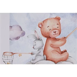 Kép keretes, felhők macival 30x2x40 cm 4 féle