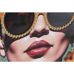 Kép keretes, nő virággal 52,5x2,8x72,5 cm 2 féle