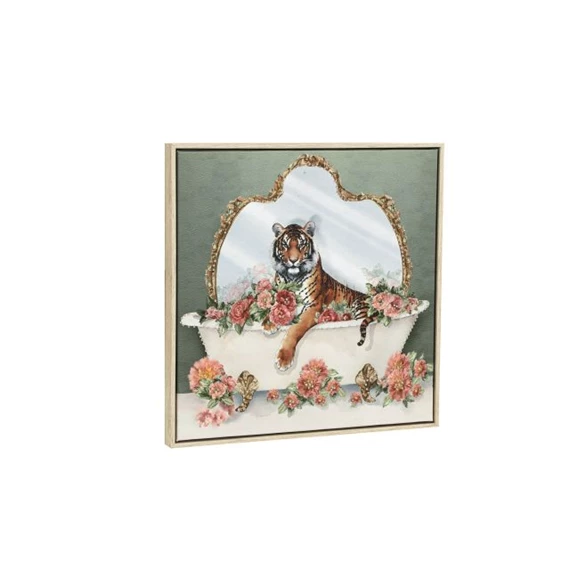 Kép keretes, tigris, leopárd 3D-s 35x3,2x35 cm 2 féle