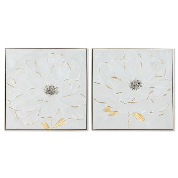 Kép keretes, virágos 62x4,5x62 cm 2 féle