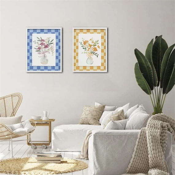 Kép keretes, virágváza 42,5x2,5x52,5 cm 2 féle