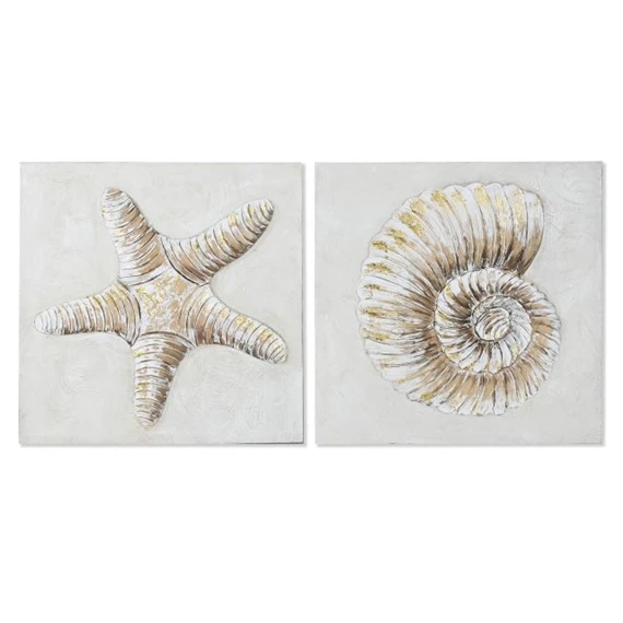 Kép tengeri csillag, kagyló, kézzel festett 60x3x60 cm 2 féle