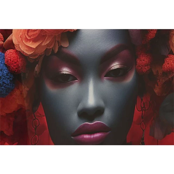 Kép virágos nő 150x0,04x100 cm