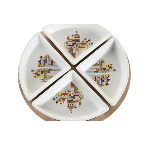 Kínáló szett előételhez 21,5x21,5x1 cm S/5