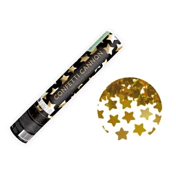 Konfetti ágyú csillagokkal arany 28 cm