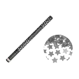 Konfetti ágyú csillagokkal ezüst 80 cm
