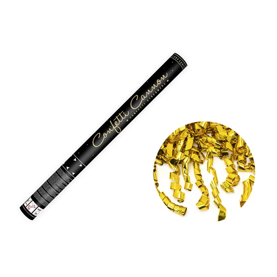 Konfetti ágyú szalagokkal arany 60 cm