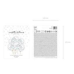 Lufi konfettivel 30 cm ezüst S/6