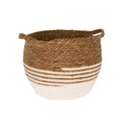 Kosár csíkos mintával, fogantyúval 40x28x27 cm