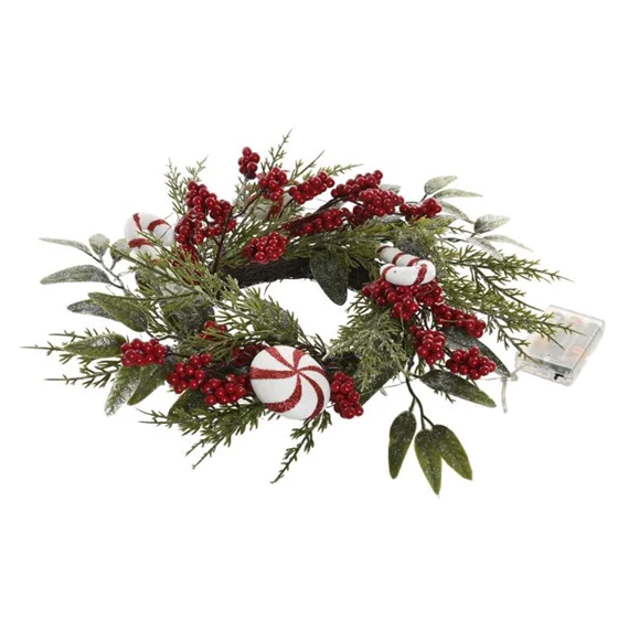 Koszorú LED-es 46x20x46 cm