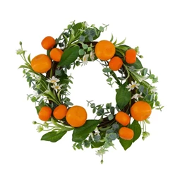 Koszorú naranccsal, virággal akasztós 42x42x8 cm
