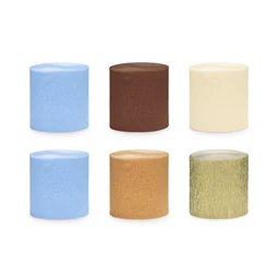 Krepp papír 5 cm/10 m, 6 darabos készlet, vegyes S/6