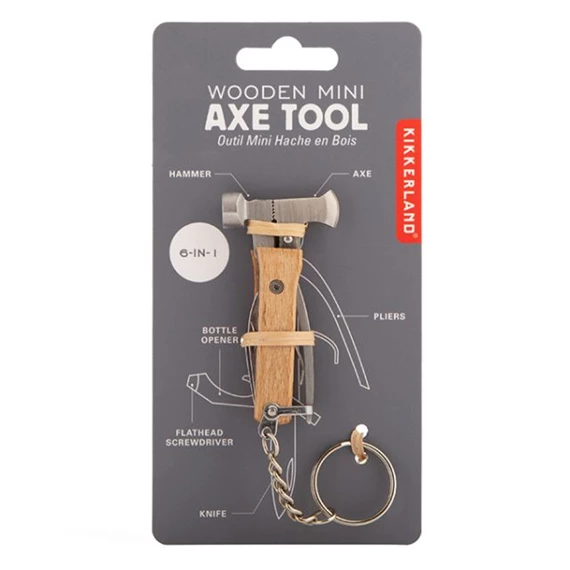 Kulcstartó, mini szerszámkészlet, fejsze