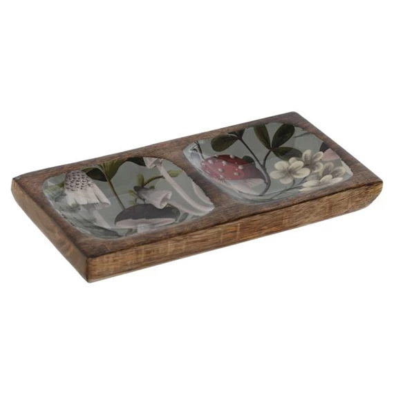 Kulcstartó tálca virágos, szögletes 20x10x2,5 cm