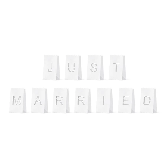 Lámpások gyertyazsákok - just married, 11,5x19x7 cm S/11