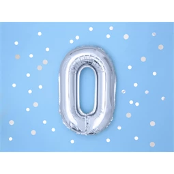 Lufi 0-s szám fólia 35 cm ezüst
