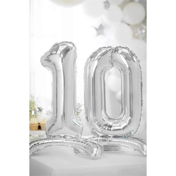 Lufi 1-es szám álló fólia 70 cm ezüst