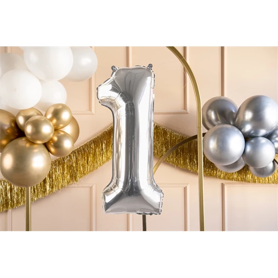 Lufi 1-es szám fólia 72 cm ezüst