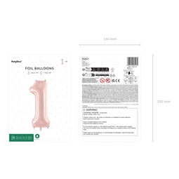 Lufi 1-es szám fólia 72 cm világos rózsaszín