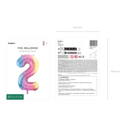 Lufi 2-es szám fólia 86 cm pasztell szivárvány