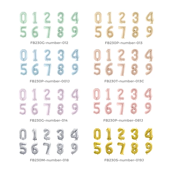 Lufi 2-es szám fólia 72 cm világoskék