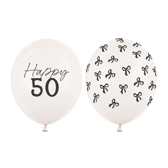 Lufi 30 cm, 50 darab, pasztell törtfehér S/50