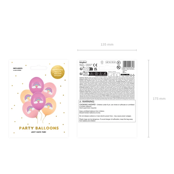 Lufi 30 cm szivárvány mix S/6