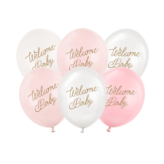 Lufi 30 cm, üdvözlünk baba, rózsaszín mix S/6